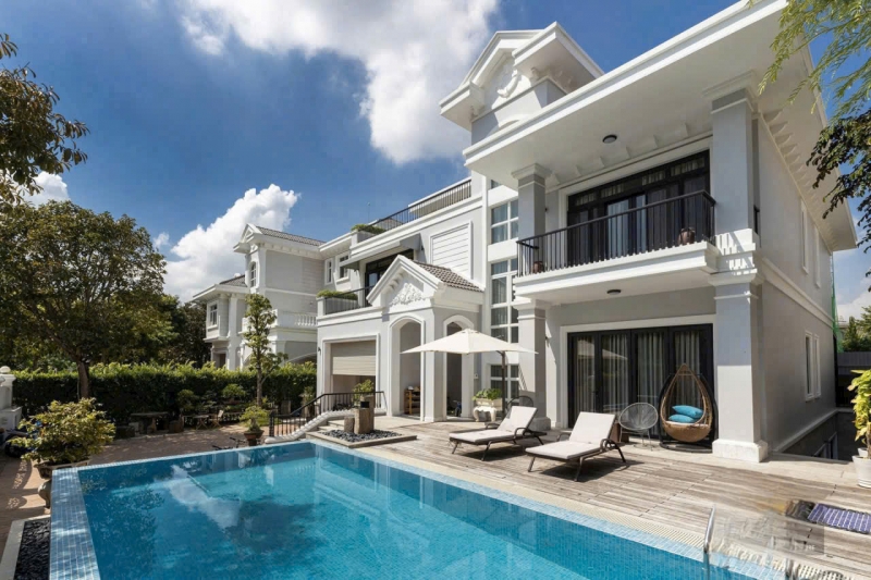 cho thue villa don lap chateau 5pn ho boi rieng noi that cao cap
